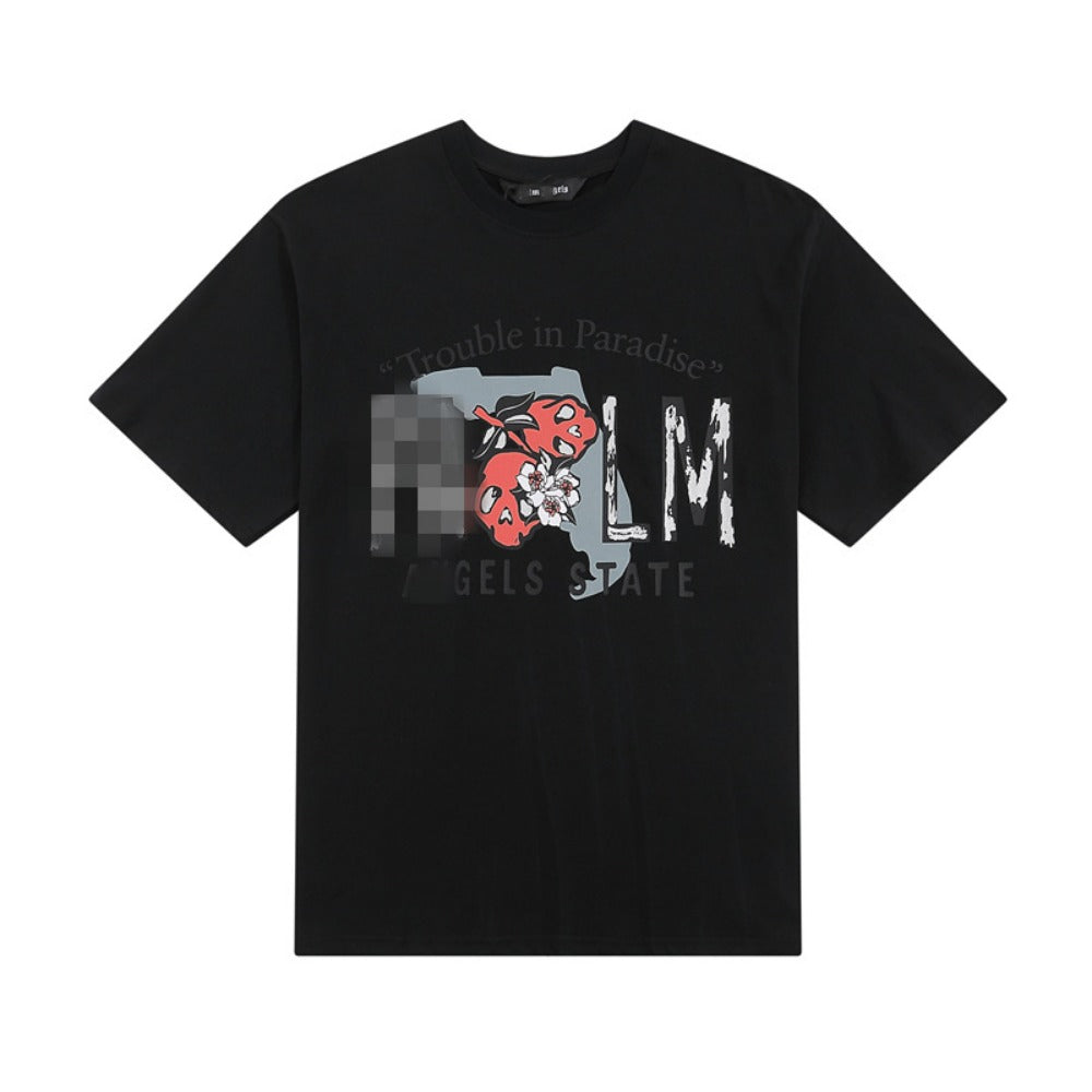 Palm Angels T-shirt Skull Letter Print Short Sleeve T-shirt